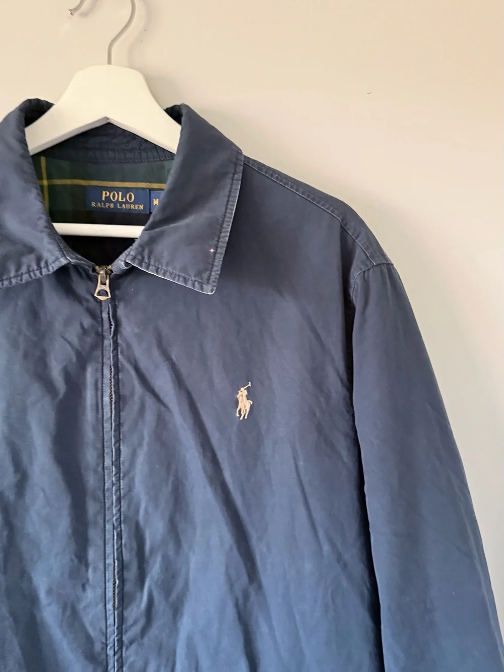 Vintage Polo Ralph Lauren Harrington Jacket Men M Plaid Lined Cotton Twill Pony